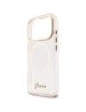 Etui Guess IML Script Metal MagSafe do Apple iPhone 17 Pro różowy