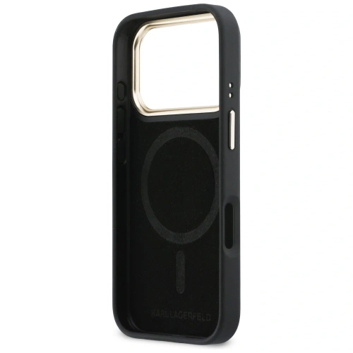 Etui Karl Lagerfeld Croco KL Script Logo MagSafe do Apple iPhone 17 Pro Max czarny
