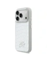 Etui Karl Lagerfeld Croco KL Script Logo MagSafe do Apple iPhone 17 Pro Max srebrny