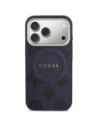Etui Guess Peony Hot Stamp MagSafe do Apple iPhone 17 Pro Max niebieski