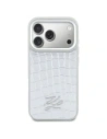 Etui Karl Lagerfeld Croco KL Script Logo MagSafe do Apple iPhone 17 Pro srebrny
