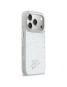 Etui Karl Lagerfeld Croco KL Script Logo MagSafe do Apple iPhone 17 Pro srebrny