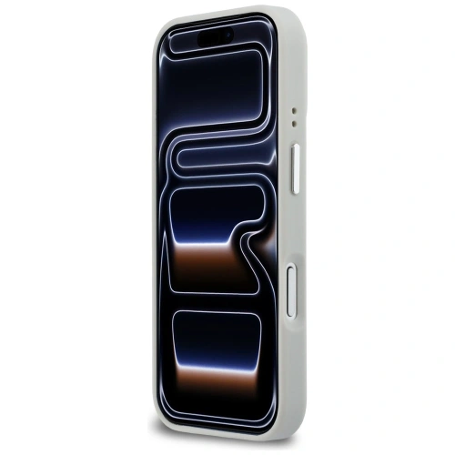 Etui Karl Lagerfeld Croco KL Script Logo MagSafe do Apple iPhone 17 Pro srebrny