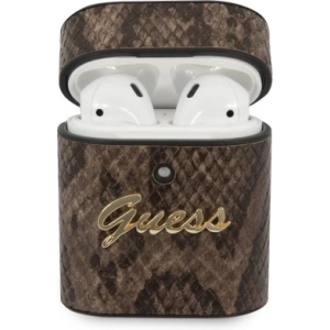 Etui Guess GUACA2PUSNSMLBR Apple AirPods cover brązowy/brown Python Collection