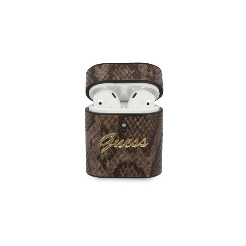 Hurtownia Guess - 3700740479056 - GUE570BR - Etui Guess GUACA2PUSNSMLBR Apple AirPods cover brązowy/brown Python Collection - B2B homescreen