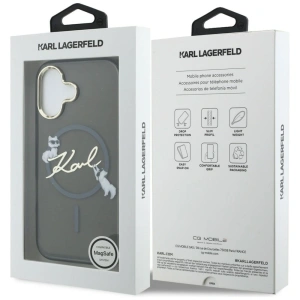 Etui Karl Lagerfeld IML Choupettes Karl Script Logo MagSafe do Apple iPhone 17 czarny