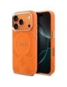 Etui Guess Peony Hot Stamp MagSafe do Apple iPhone 17 Pro pomarańczowy