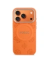 Etui Guess Peony Hot Stamp MagSafe do Apple iPhone 17 Pro pomarańczowy