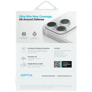 Ochrona modułu aparatu i tylnego panelu UNIQ Optix Aeroshield+ Camera Module Protector do Apple iPhone 17 Pro Max przezroczysty