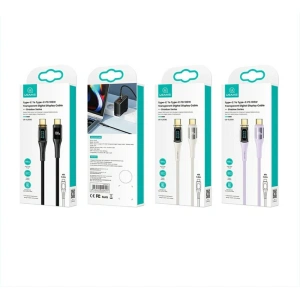 Kabel USAMS Shadow Series US-SJ591 PD 100W z wyświetlaczem USB-C / USB-C 2m czarny