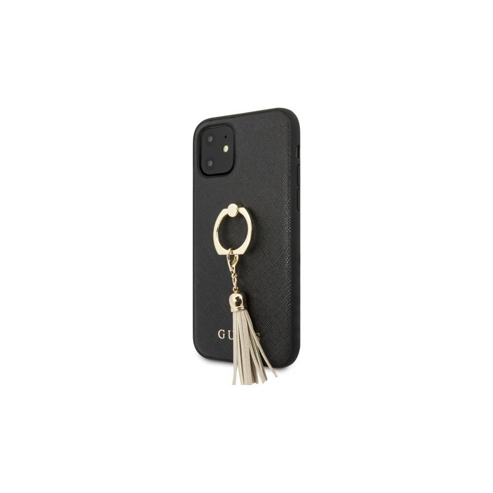 Hurtownia GSM - Etui Guess GUHCN61RSSABK Apple iPhone 11 schwarz/black Hardcase Saffiano mit Ringständer - GUE579BLK - {ean13} - Hurt
