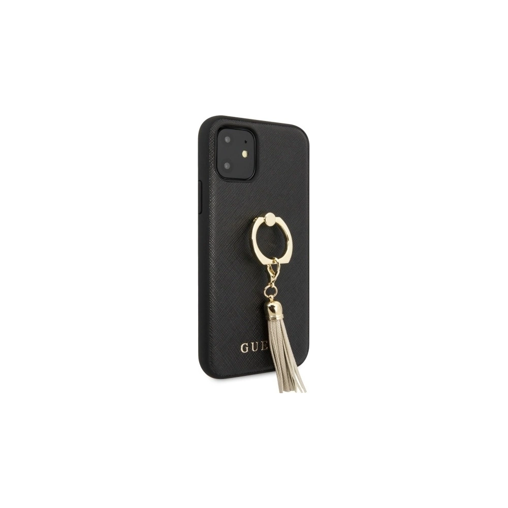 Hurtownia GSM - Etui Guess GUHCN61RSSABK Apple iPhone 11 schwarz/black Hardcase Saffiano mit Ringständer - GUE579BLK - {ean13} - Hurt