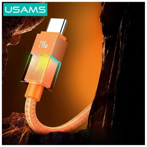 Kabel USAMS U93 240W USB-C / USB-C 1.2m pomarańczowy