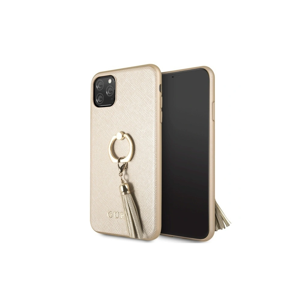 Hurtownia GSM - Etui Guess GUHCN65RSSABE Apple iPhone 11 Pro Max beige Hartschale Saffiano mit Ringständer - GUE580BEI - {ean13} - Hurt