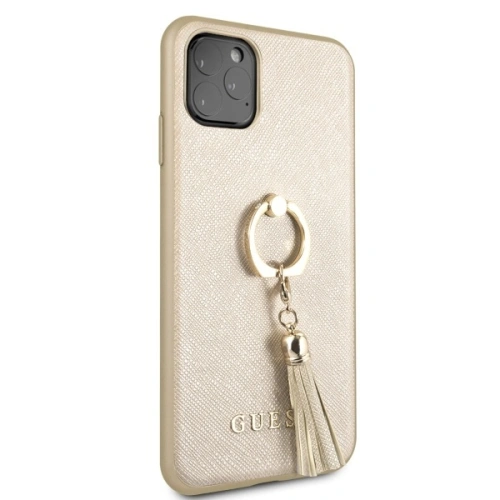 Etui Guess GUHCN65RSSABE Apple iPhone 11 Pro Max beige/beżowy hard case Saffiano with ring stand