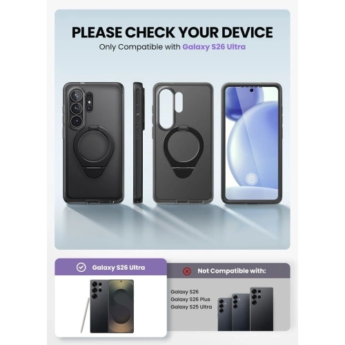 Etui Supcase Cosmo Mag MagSafe do Samsung Galaxy S26 Ultra Frost Black