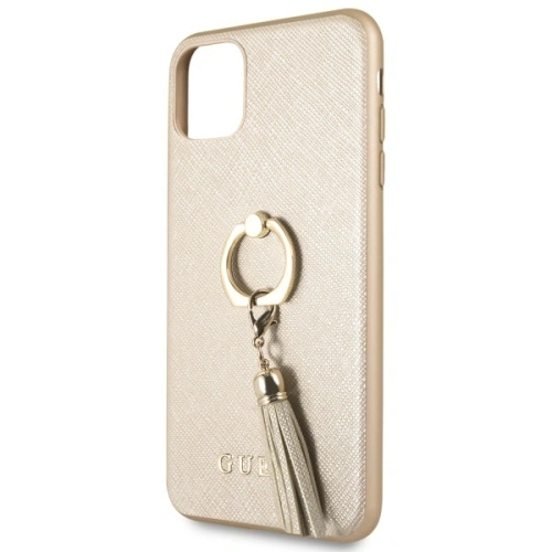 Etui Guess GUHCN65RSSABE Apple iPhone 11 Pro Max beige/beżowy hard case Saffiano with ring stand