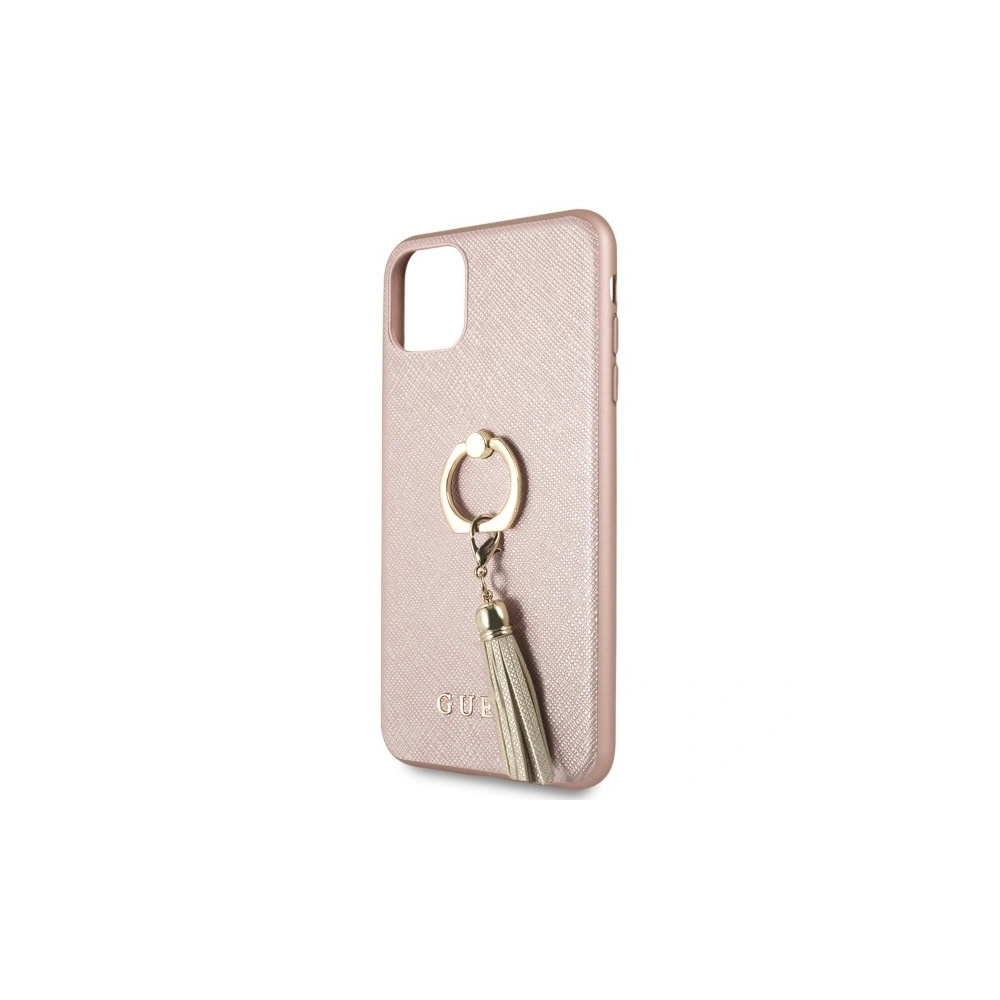 Hurtownia GSM - Etui Guess GUHCN65RSSARG Apple iPhone 11 Pro Max różowo-złoty/rosegold hard case Saffiano with ring stand - GUE581RS - {ean13} - Hurt