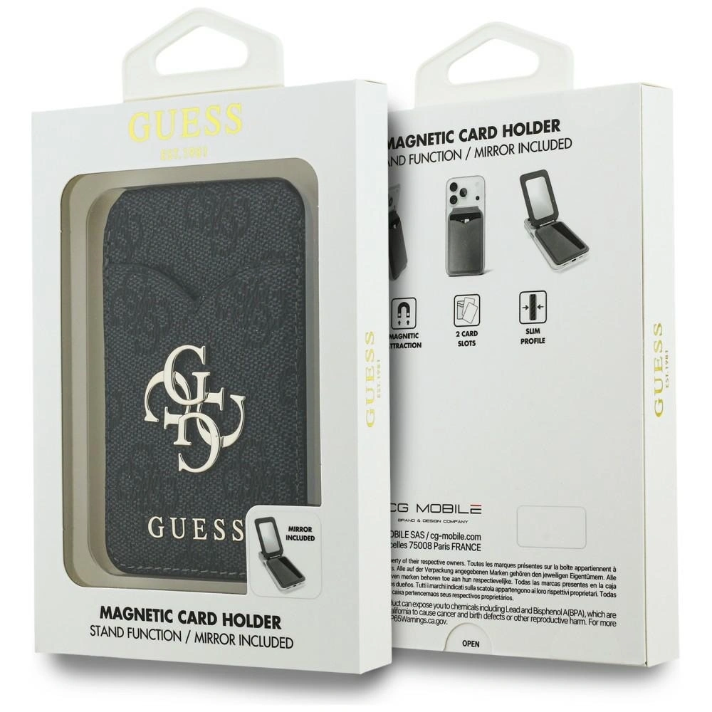 Portfel z lusterkiem Guess 4G Stand & Mirror MagSafe czarny