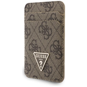 Zestaw portfel + hand strap Guess triangle MagSafe brązowy