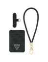 Zestaw portfel + hand strap Guess triangle MagSafe czarny