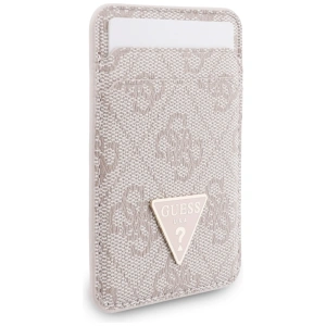 Zestaw portfel + hand strap Guess triangle MagSafe różowy