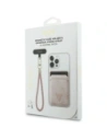 Zestaw portfel + hand strap Guess triangle MagSafe różowy