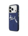 Etui Karl Lagerfeld IML Choupettes Karl Script Logo MagSafe do Apple iPhone 17 Pro niebieski