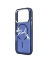 Etui Karl Lagerfeld IML Choupettes Karl Script Logo MagSafe do Apple iPhone 17 Pro niebieski