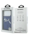 Etui Karl Lagerfeld IML Choupettes Karl Script Logo MagSafe do Apple iPhone 17 Pro niebieski