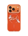 Etui Karl Lagerfeld IML Choupettes Karl Script Logo MagSafe do Apple iPhone 17 Pro pomarańczowy