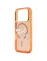 Etui Karl Lagerfeld IML Choupettes Karl Script Logo MagSafe do Apple iPhone 17 Pro pomarańczowy