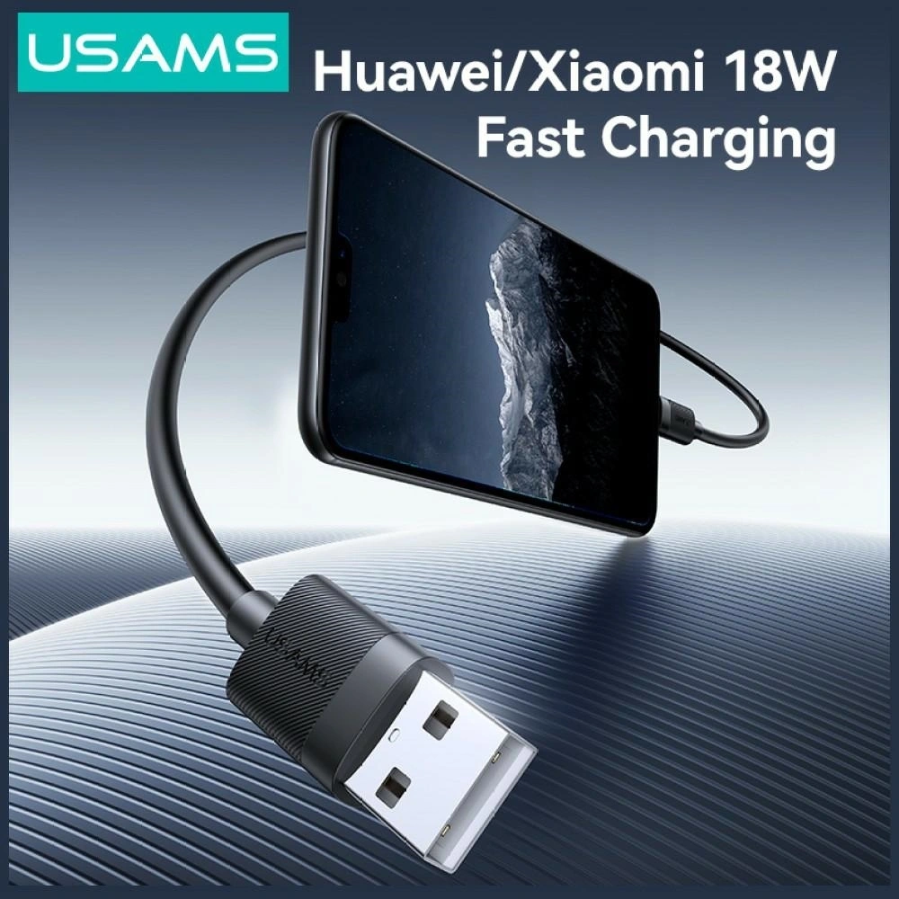 Kabel USAMS U94 18W MicroUSB / USB-A 1m czarny