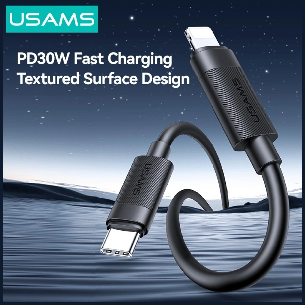 Kabel USAMS U94 30W USB-C / Lightning 1m czarny