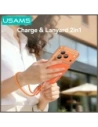 Kabel USAMS U97 60W USB-C / USB-C handstrap 30cm pomarańczowy