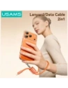 Kabel USAMS U97 60W USB-C / USB-C handstrap 30cm pomarańczowy
