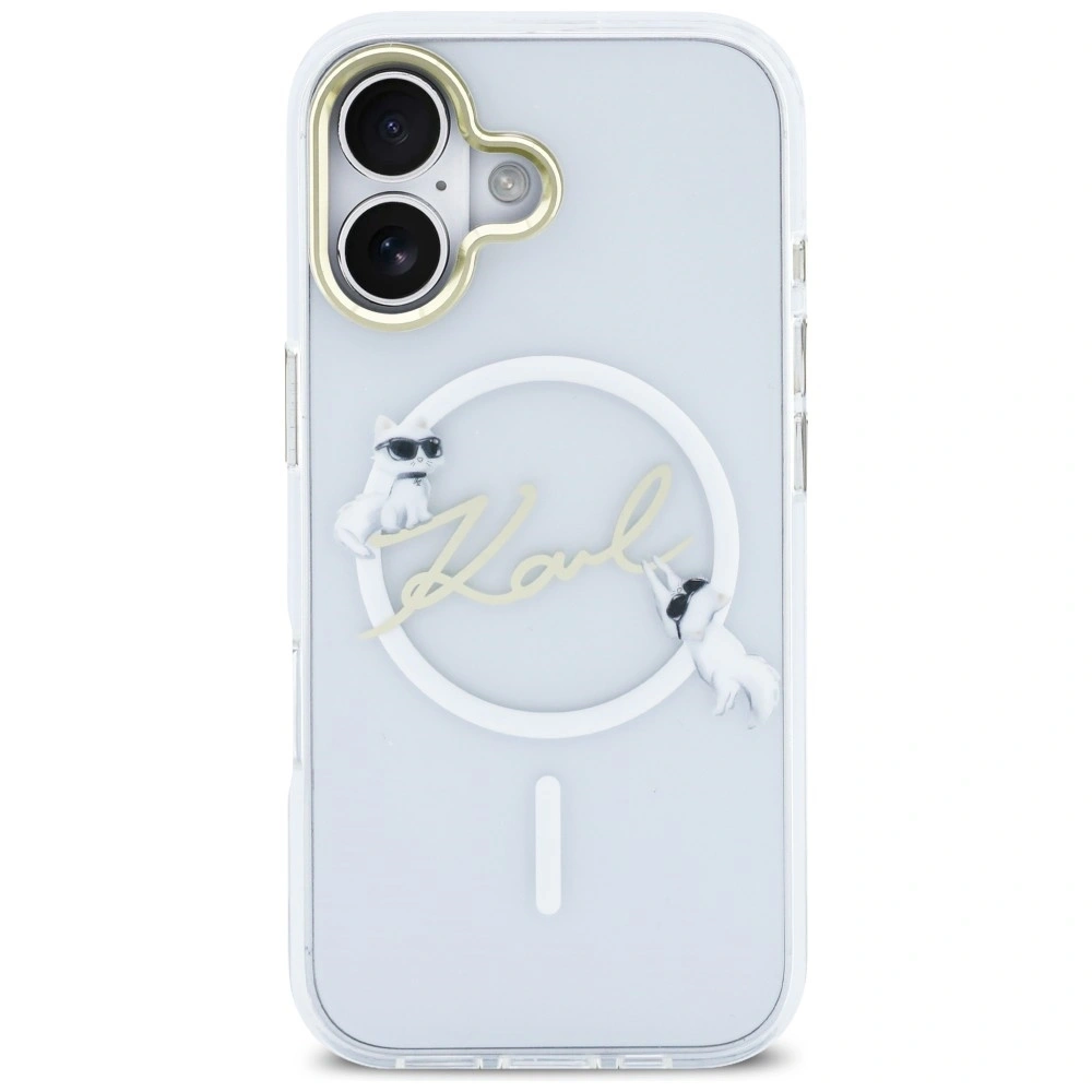 Etui Karl Lagerfeld IML Choupettes Karl Script Logo MagSafe do Apple iPhone 17 przezroczysty