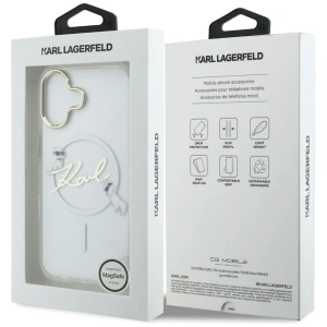 Etui Karl Lagerfeld IML Choupettes Karl Script Logo MagSafe do Apple iPhone 17 przezroczysty
