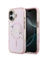 Etui Karl Lagerfeld IML Choupettes Karl Script Logo MagSafe do Apple iPhone 17 różowy