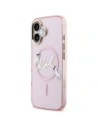 Etui Karl Lagerfeld IML Choupettes Karl Script Logo MagSafe do Apple iPhone 17 różowy