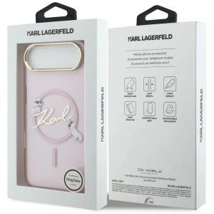 Etui Karl Lagerfeld IML Choupettes Karl Script Logo MagSafe do Apple iPhone Air różowy