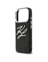 Etui Karl Lagerfeld IML Glitter KL Diamond Logo do Apple iPhone 17 Pro czarny