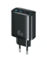 Ładowarka sieciowa USAMS T70 40W 2xUSB-A / 2xUSB-C czarny
