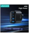 Ładowarka sieciowa USAMS T70 40W 2xUSB-A / 2xUSB-C czarny