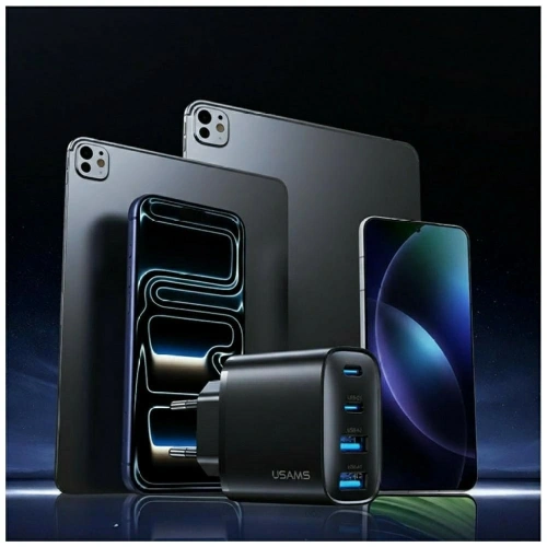 Ładowarka sieciowa USAMS T70 40W 2xUSB-A / 2xUSB-C czarny