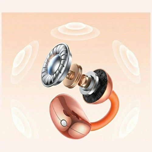 Bezprzewodowe słuchawki TWS USAMS R03 Echo Clip-on Bluetooth 6.0 bezprzewodowe pomarańczowy