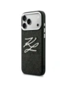 Etui Karl Lagerfeld IML Glitter KL Diamond Logo do Apple iPhone 17 Pro Max czarny