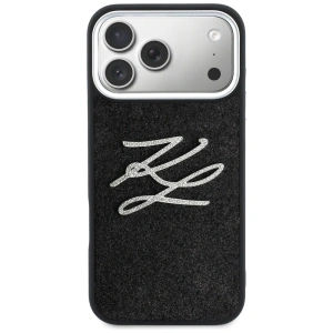 Etui Karl Lagerfeld IML Glitter KL Diamond Logo do Apple iPhone 17 Pro Max czarny
