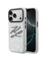 Etui Karl Lagerfeld IML Glitter KL Diamond Logo do Apple iPhone 17 Pro srebrny