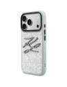 Etui Karl Lagerfeld IML Glitter KL Diamond Logo do Apple iPhone 17 Pro srebrny